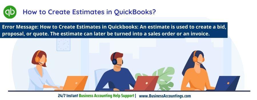Create Estimates in Quickbooks