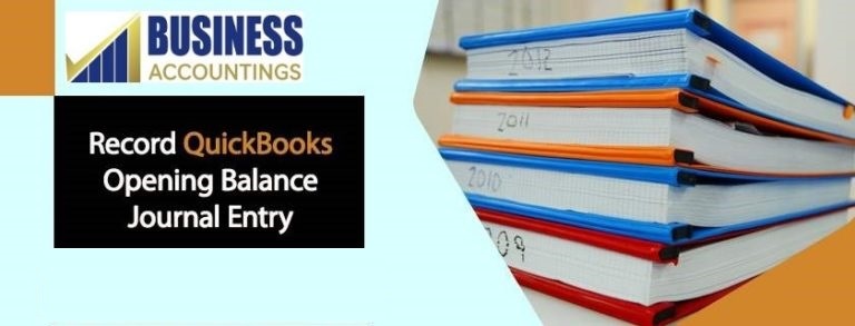 QuickBooks opening balance journal entry