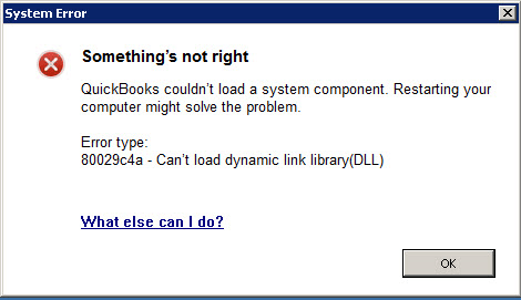 Error Type: 80029c4a - Can't load dynamic link library(DLL)