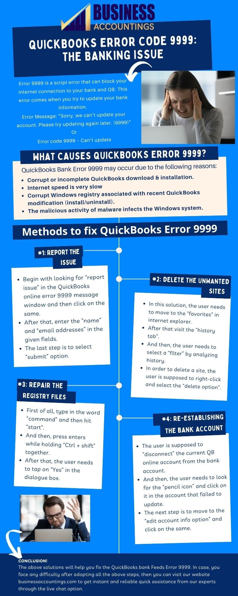 Infographic to Fix QuickBooks Banking Error 9999