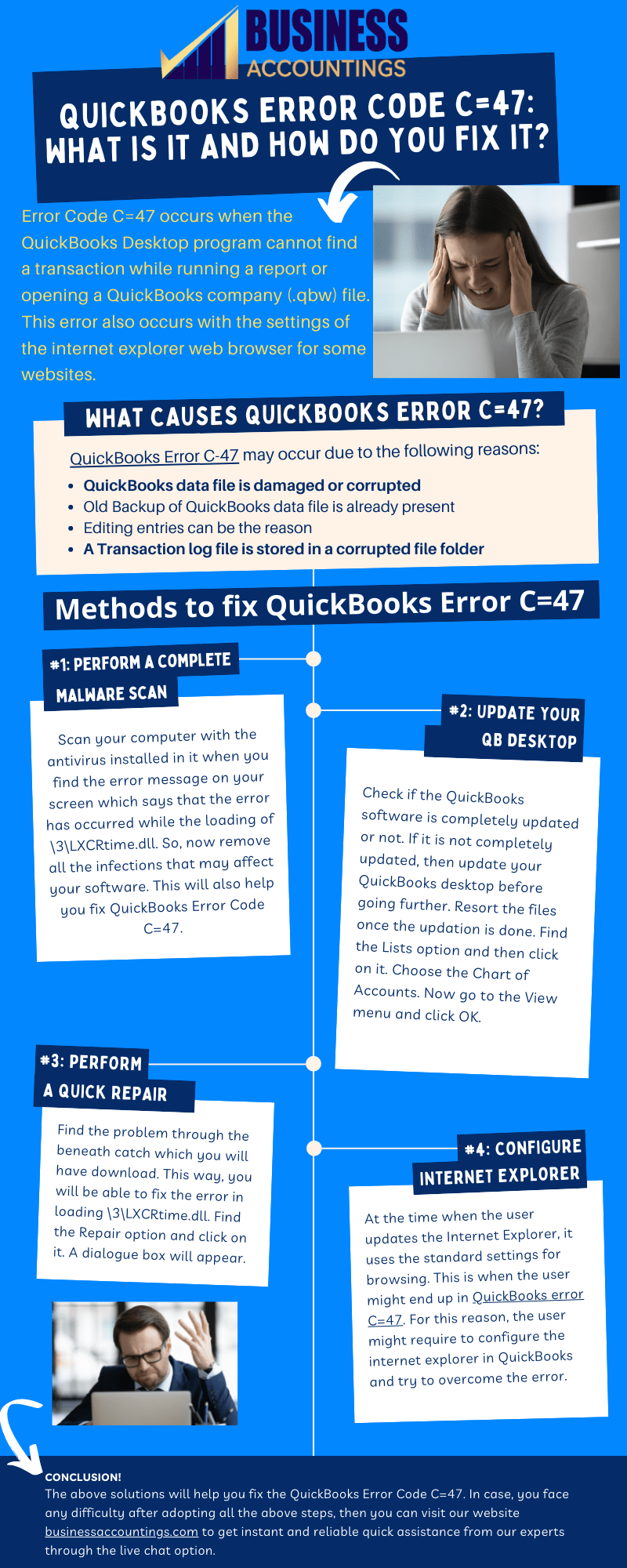 Fix QuickBooks Error Code C=47 in 3 Easy Solution 3 Infographic of QuickBooks Error Code C=47