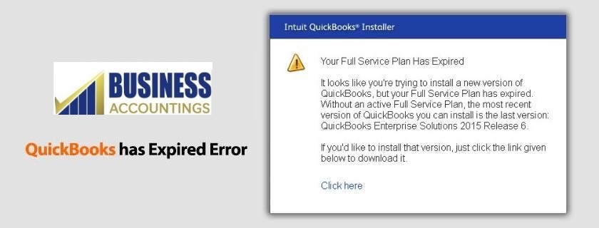 erro do patrocinador de negócios do Quickbooks