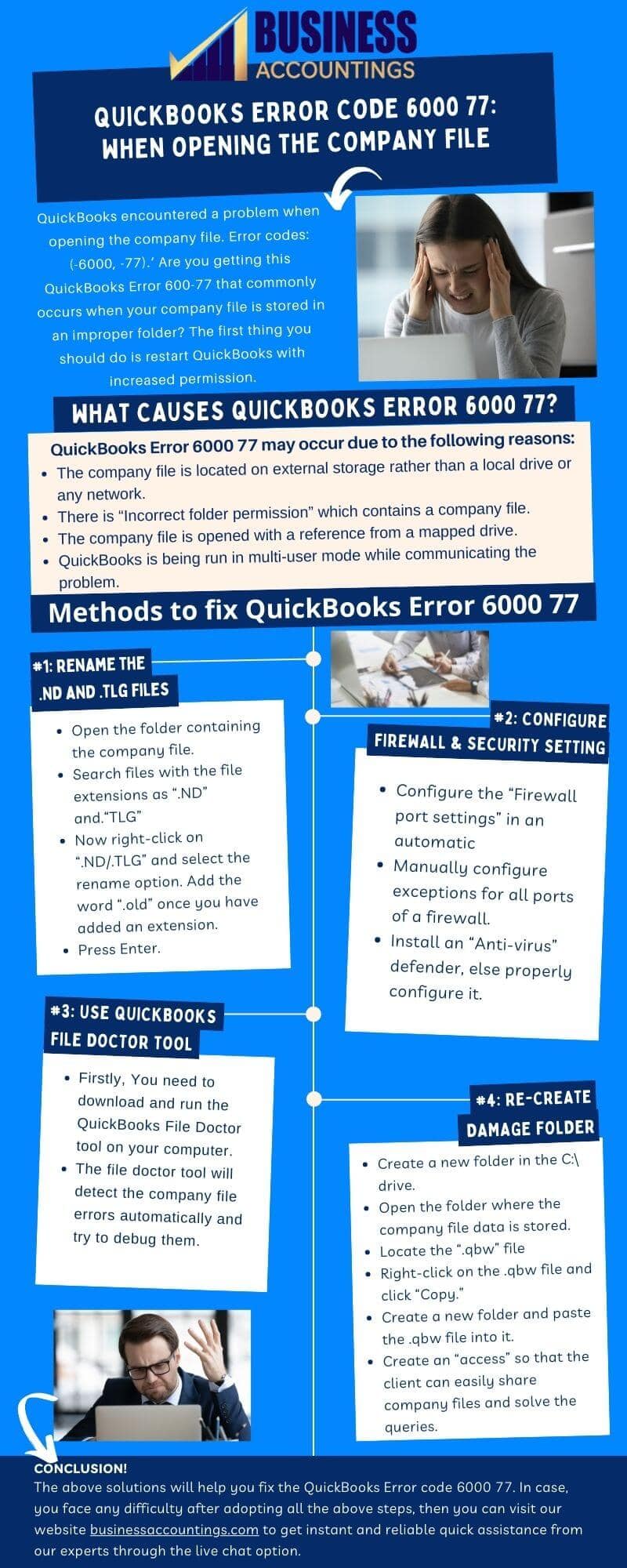 Infographic to Resolve The QuickBooks Error -6000, -77