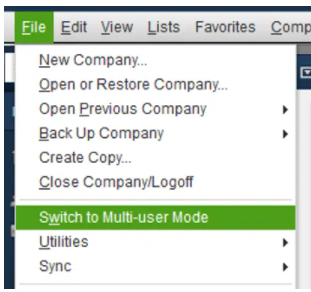 From the File menu choose Switch to multi-user mode