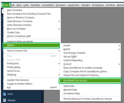 select Host multi-user access using the drop-down menu